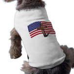 American Flag and Rugged Cross Dog Tshirt