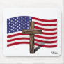American Flag and Rugged Cross Mousepad