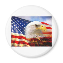 American Flag Bald Eagle Refrigerator Magnets