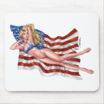 American Flag Bikini Pinup Girl by Al Rio