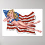 American Flag Bikini Pinup Girl by Al Rio