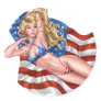 American Flag Bikini Pinup Girl by Al Rio