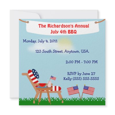 American Flag Chair July 4th or Memorial Day BBQ by csinvitations