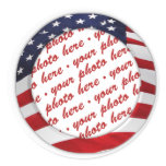 American Flag Circle Photo Frame Sticker