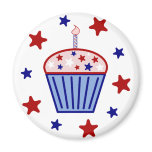 American Flag Cupcake Refrigerator Magnet