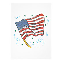 American Flag Custom Announcements