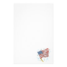 American Flag Customized Stationery