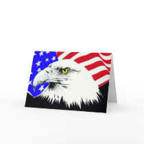 American Flag Eagle July 4th Pride Card