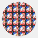 American Flag & Eagle Round Sticker
