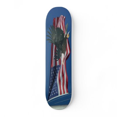 American Flag & Eagle SKateboard by Lizzydee