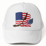 American Flag Eagle Soaring Baseball Hat