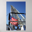 American Flag & Firetruck poster posters