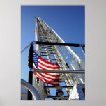 American Flag & Firetruck poster