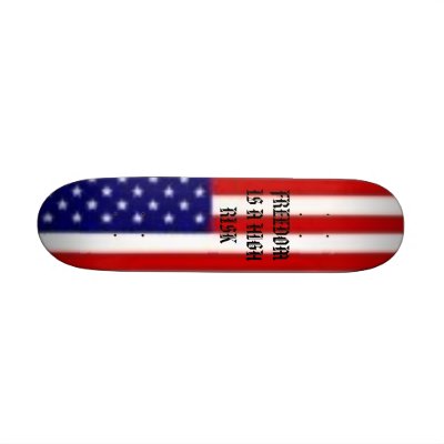AMERICAN FLAG, FREEDOM IS A HIGH RISK SKATEBOARD DECKS by ace1dadon