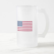 American Flag	Frosted Glass Mug