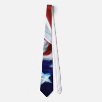 American Flag Glow Stars Tie