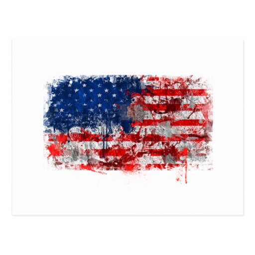 American FLag Graffiti Post Cards