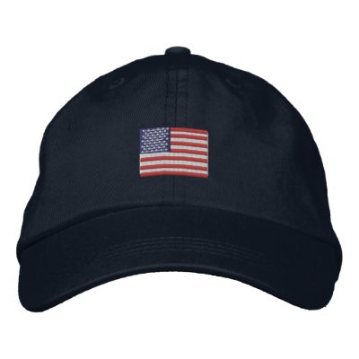 American Flag Hat Embroidered Baseball Cap by superrox