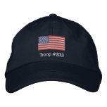 American Flag Hat with Modifiable Troop # below Baseball Cap