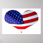 American Flag Heart Poster