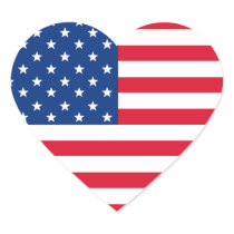 American Flag Heart  Stickers