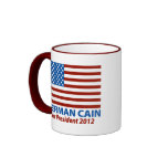 American Flag Herman Cain for President 2012 Coffee Mug