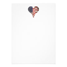 American Flag In A Heart Personalized Invitations