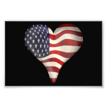 American Flag In A Heart Art Photo