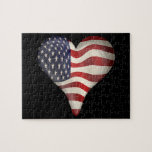 American Flag In A Heart Puzzle