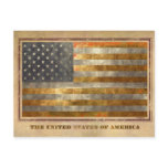 American Flag In Gold Leaf Postcard