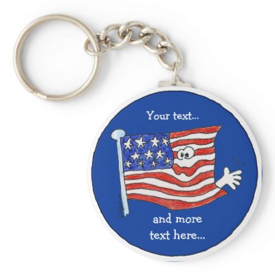 American Flag Key Chain To Customise by zooogle