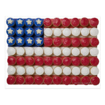 American flag made of cupcakes post cards