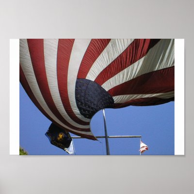 American Flag over Mattatuck Print by PuttingPenguin