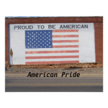 American Flag painted on old building Invitations
