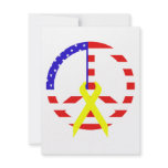 American Flag Peace & Ribbon invitations