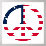 American Flag Peace Sign Huge Canvas Print
