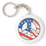 American Flag Peace Sign Keychain
