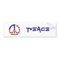 American Flag Peace sign USA Bumper Stickers