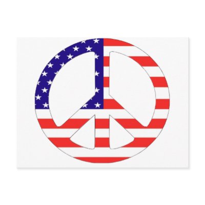 American Flag Peace Symbol Post Card by original_designs