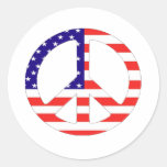 American Flag Peace Symbol Stickers