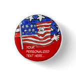 American Flag Personalised Pin /Round Button