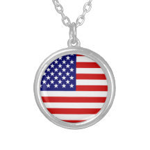 American flag personalized necklace