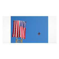 american flag photo card