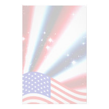 american flag pride sparkle burst personalised stationery