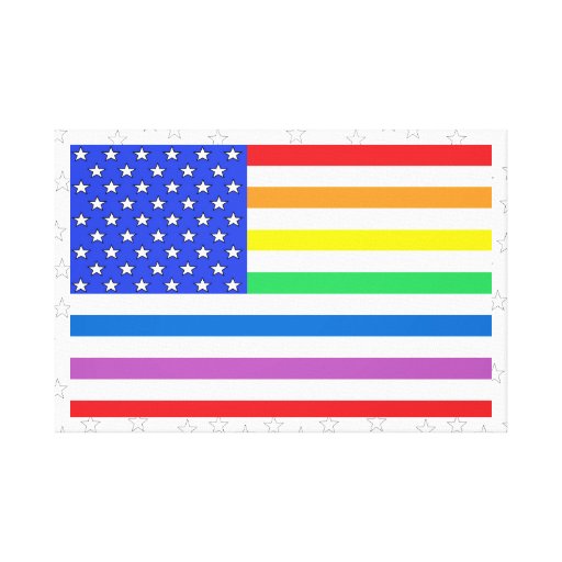 American Flag Rainbow Colours Stars & Stripes USA Stretched Canvas Prints | Zazzle
