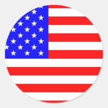 AMERICAN FLAG ROUND STICKER