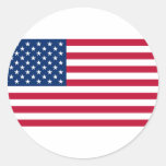 American Flag Round Stickers
