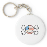 american flag smiley crossbones keychains