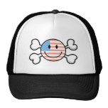 american flag smiley crossbones mesh hats