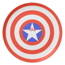 American Flag - Star  and Red White Stripes. Dinner Plate